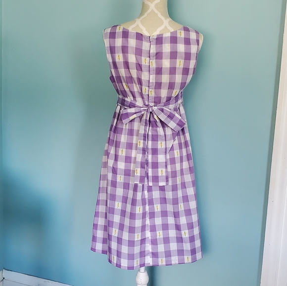 1970s purple gingham dress - Picture 6 of 6